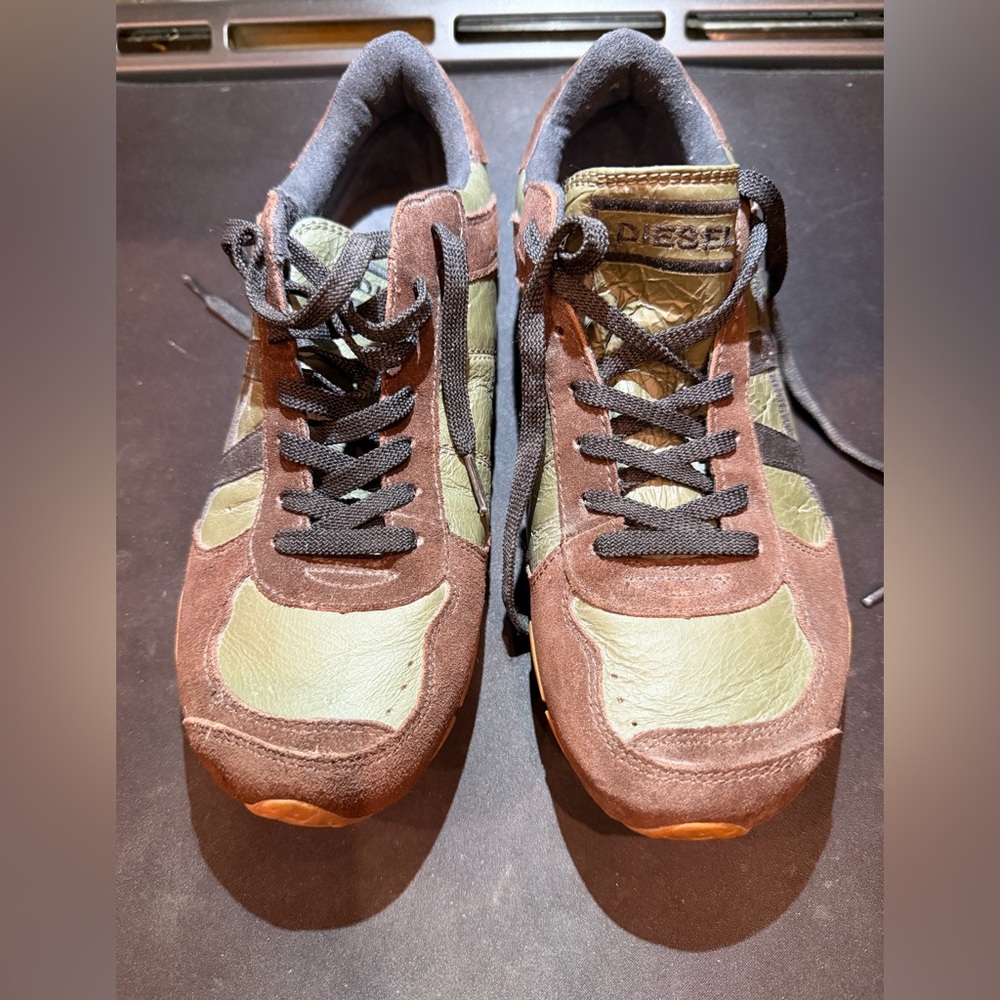 Diesel dark green and brown Leather Footwear